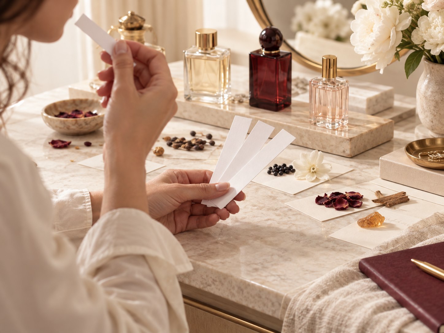 Discovering fragrance notes with scent strips